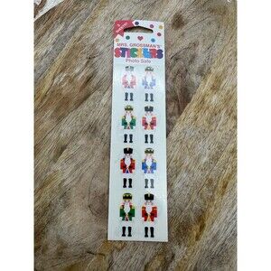 NOS VTG Mrs. Grossman's Christmas Nutcrackers Stickers 3 Sheets 90’s Holiday USA